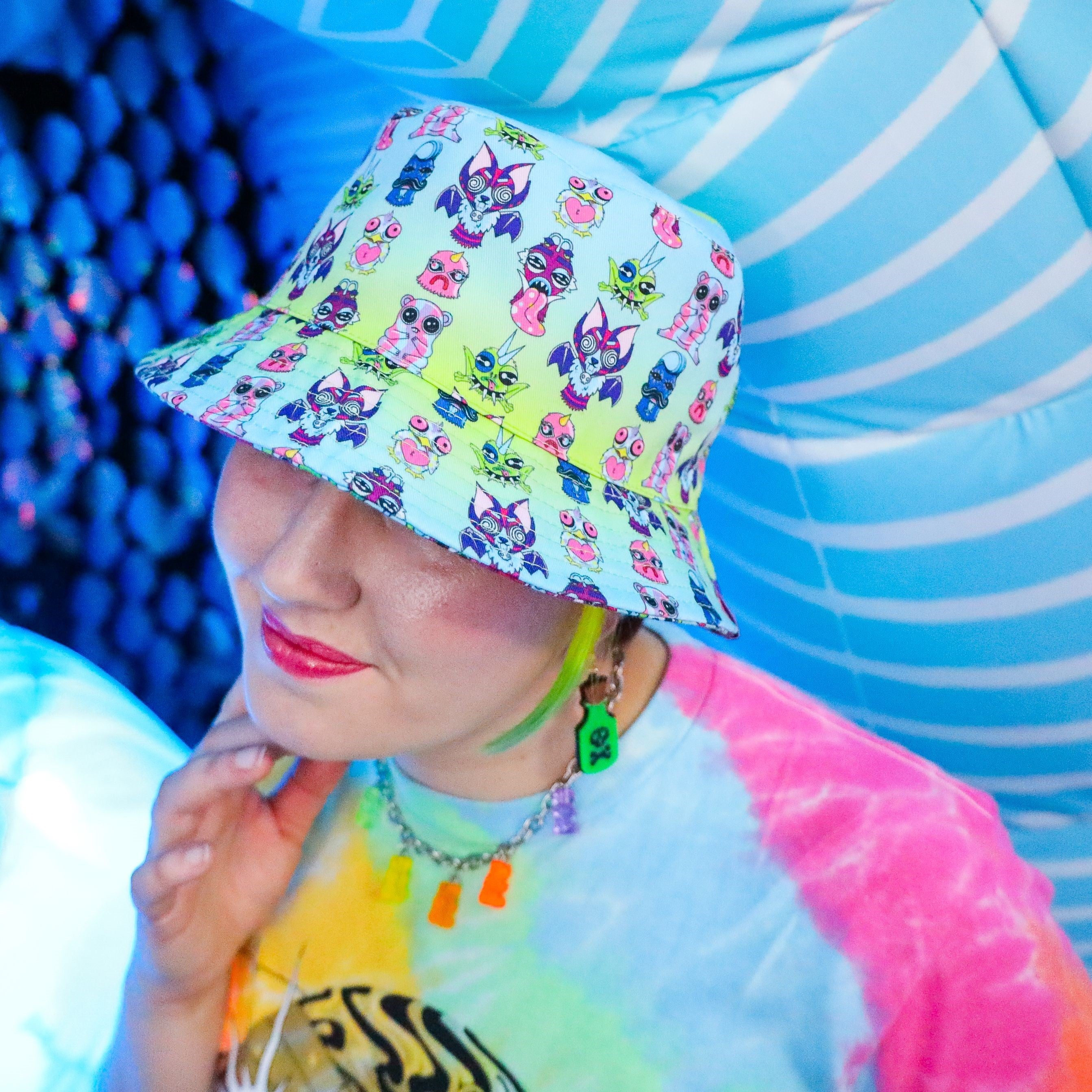 Reversible Rainbow Bucket Hat